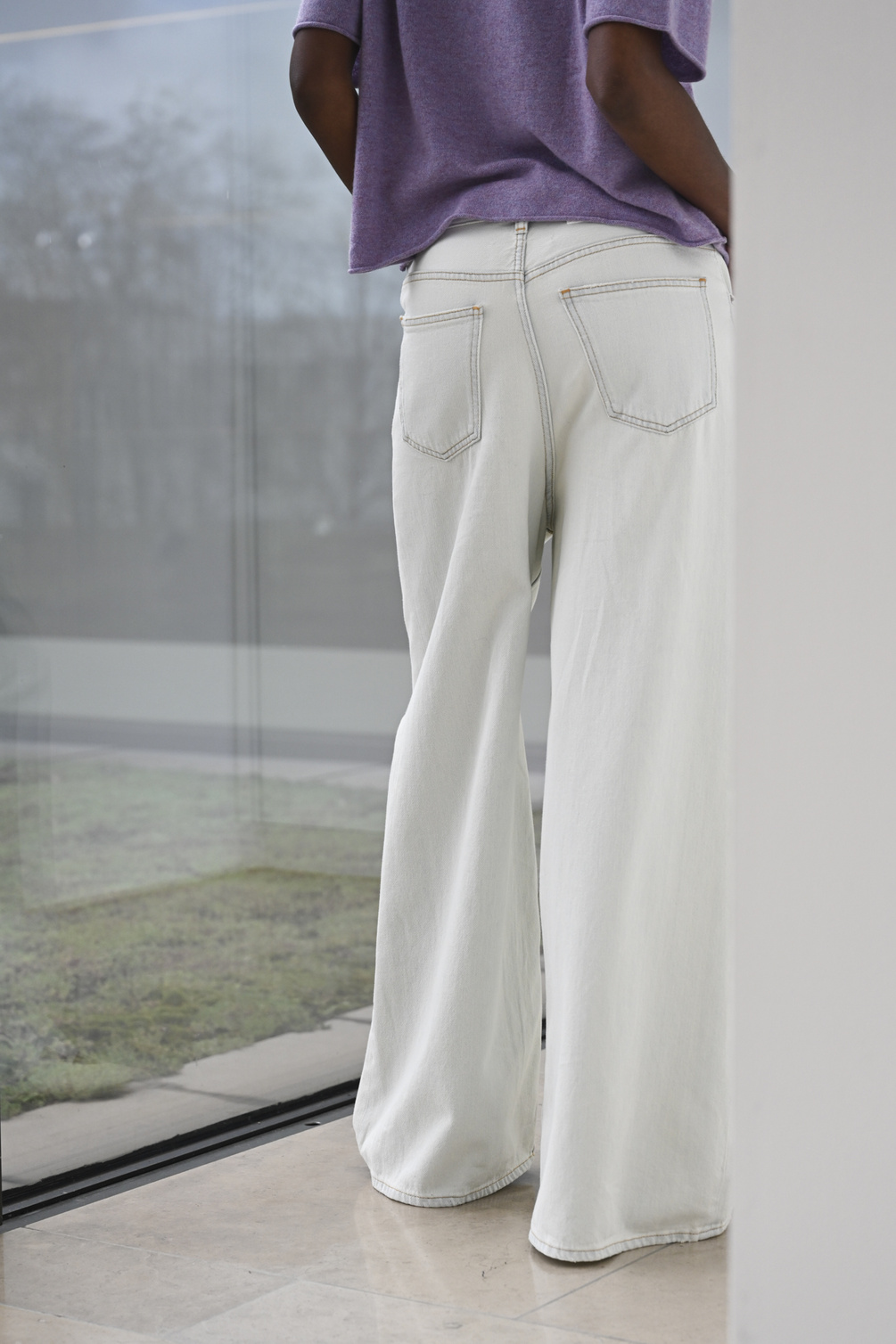 maison margiela mm6 s52la0228 pants 5 pockets off white 
